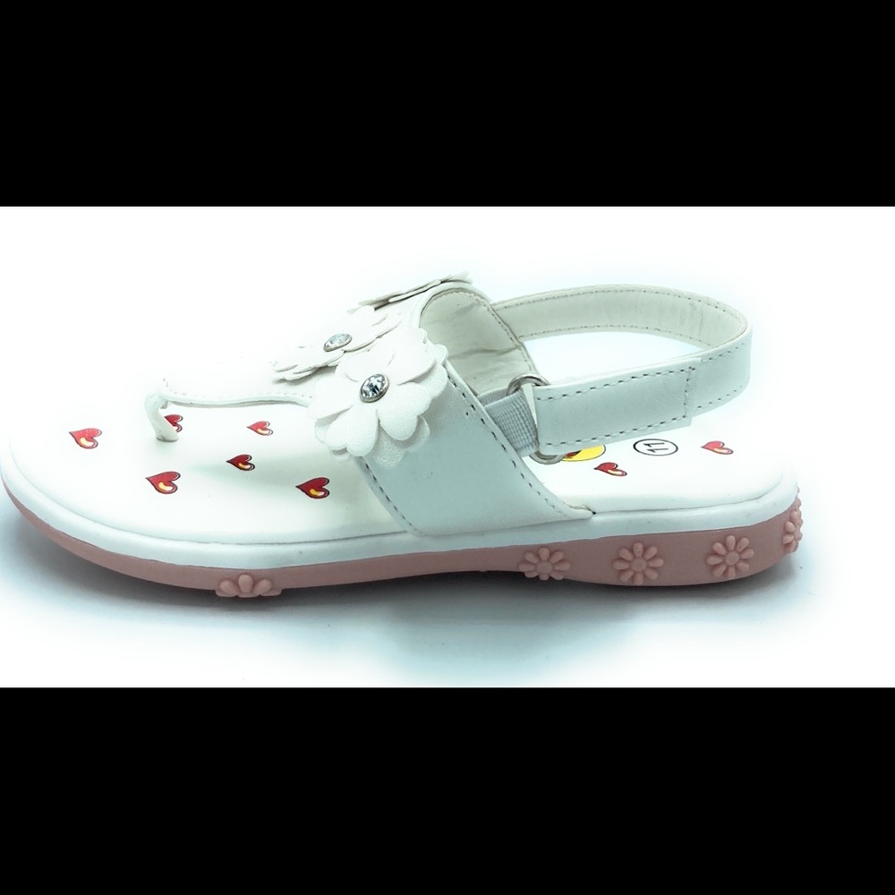 Berry Little Girls White  Floral Sandals Size 11